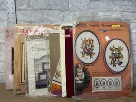 Sunset Needlepoint Kits Lot Of 8 Stichkit/Patterns Bucilla Janlynn - £35.61 GBP