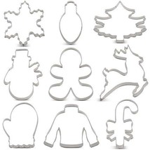 Liliao 9-Piece Christmas Cookie Cutters - Stainless Steel - £8.72 GBP