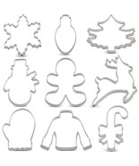 Liliao 9-Piece Christmas Cookie Cutters - Stainless Steel - £8.49 GBP