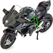 1:12 For Kawasaki Ninja H2R Model Diecast Motorcycle Black Sound&amp;Light Car Toy - £25.53 GBP