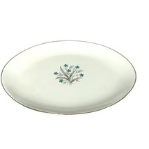 Vintage MCM Scio Hampton Oval Serving Plate Teal Turquoise Flower Platte... - $23.27