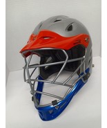 Brine Triumph XP M/L Lacrosse Helmet Silver Orange Sparkling Blue - $39.59