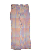 Vintage Wrangler Plaid Trousers Mens 30x30 Polyester Grandpa Retro Pants - $48.47