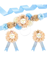 SUSSURRO Teddy Bear Maternity Sash Mummy to Be &amp; Daddy to Be Corsage Pin... - £19.98 GBP