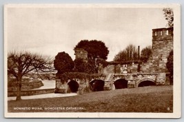 England RPPC Monastic Ruins Worcester Cathedral Postcard R22 - £4.71 GBP