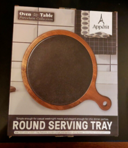 Appetit Cheese Board Charcuterie Slate Wood Round Serving Tray NEW &amp; Sealed - £13.57 GBP