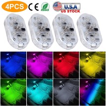 4x Car Wireless Rechargeable Interior Light Magnetic LED Atmosphere RGB ... - £23.53 GBP