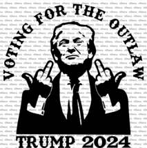 Voting For The Outlaw Trump 2024 Trump Flipping Fingers Decal US Made US... - $6.72+