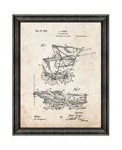 Baby Carriage Patent Print Old Look with Black Wood Frame - £20.00 GBP+
