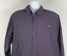 Mens Womens FedEx Employee Uniform Long Sleeve Button Front Shirt 17 1/2 31 - £19.42 GBP