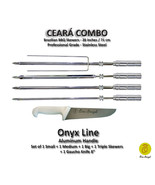 Ceara Combo - Set of 4 Brazilian Skewers 28&quot; + Knife 8&quot; -  Aluminum Handle - $112.00