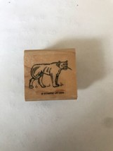 Mountain Lion Forest Wildlife Animal landscape Stampin&#39; Up &#39;94 wood RUBBER STAMP - £4.46 GBP