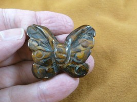 (Y-BUT-565) Tiger&#39;s eye BUTTERFLY stone figurine gemstone carving butterflies - £10.99 GBP