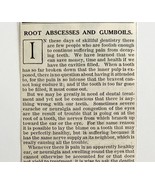 1916 Root Abscesses Gumboils Dental Article Medical Ephemera DWMYC1 - €18,21 EUR