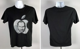 Steve Jobs Apple Inc T Shirt Mens Medium Black Face Logo Cotton - £17.87 GBP