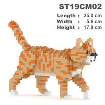 Orange Tabby Cat Mini Sculptures (JEKCA Lego Brick) DIY Kit - £36.13 GBP