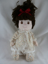 Vintage Handmade Dressed Cloth Doll 14&quot; Embroidered Face yarn hair - $26.72