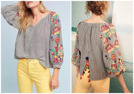 Anthropologie Embroidered Soleil Top by Floreat Sz M - NWOT - £70.69 GBP