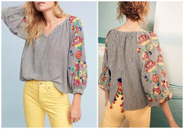 Anthropologie Embroidered Soleil Top by Floreat Sz M - NWOT - $122.49 CAD