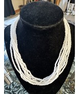 Chunky Twelve 8 Multi Strand Faux Pearl Beaded Necklace 17” - $17.75