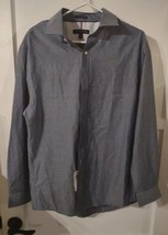 Tommy Hilfiger Men&#39;s Dress Shirt Slim Fit Non Iron Night Blue 17 32-33 - £14.12 GBP