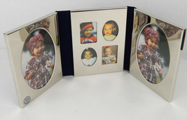 New Fold-out standing picture Frame 4"x6" Photos International Silver Co. Triple - $6.92
