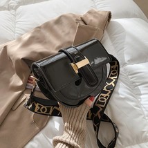 Vintage Pure Color Saddle Bag 2022 Winter High Quality Leather Women&#39;s Designer  - £30.76 GBP