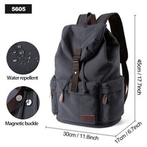 Men Vintage Canvas Backpacks Large Capacity 15.6inch Laptop Casual Bag For Commu - £115.02 GBP