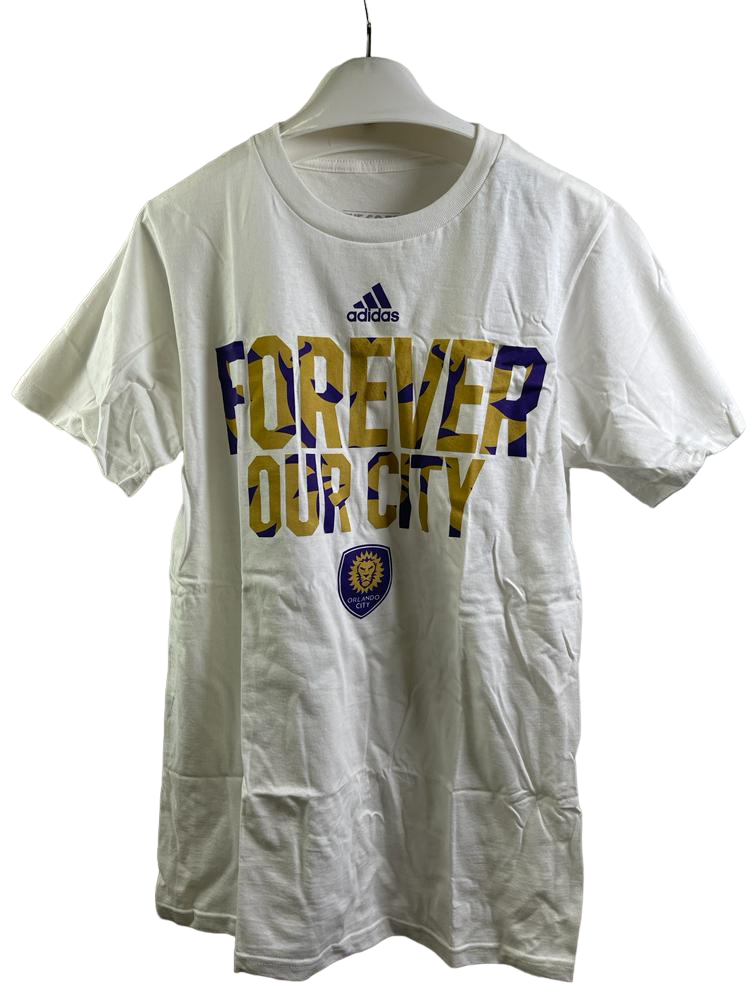 Adidas Men&#39;s Orlando City Forever Our City Short Sleeve T-Shirt, White, ... - $14.84
