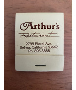Arthur&#39;s Restaurant Selma California Matchbook Unstruck - £7.82 GBP