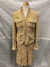 Vintage Anne Klein Yellow Women&#39;s 2pc Suit Skirt Set Size 4 - $29.69