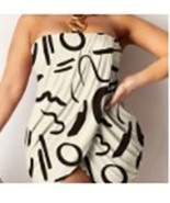 Plus Size Sexy Tube Romper, Geometric Print Apricot 4X - $11.00