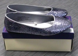 CHEROKEE Fleta GLITTER Pewter Flats Ballet Shoes Girls Youth Size 6 w/BOX - $14.99