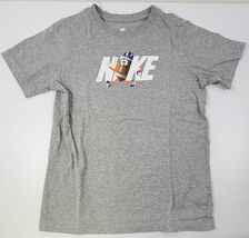F1) The Nike Tee Kids Football Graphic Gray 100% Cotton Shirt Large - $9.89
