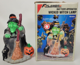 Vintage Flambro Battery Operated Halloween Wicked Witch Lamp 1546 1988 - £15.82 GBP