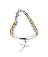 2-Toned Multi-Chain Cross Bracelet NEW - $29.70