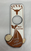 Texas Longhorns &quot;Baby Sleeping&quot; Door Knob Hanger Shelia&#39;s Collectibles - $14.99