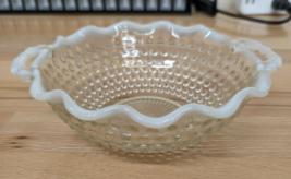 Fenton Hobnail Moonstone Opalescent 6.5&quot; Compote with Handles Candy Dish - $411.01 MXN