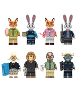 8Pcs Zootopia Minifigures Nick Judy Dawn Bellwether Flash Chief Bogo Min... - $467.73 MXN