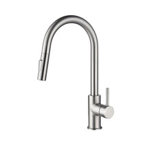Circular Single Handle Pull Down Kitchen Faucet - Brushed Nickel - £141.93 GBP