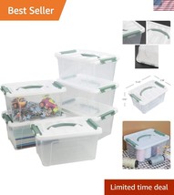 Compact 6-Pack Clear Storage Bins with Latching Handles – Multi-Purpose - $41.50