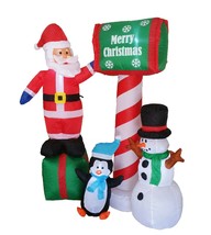 Christmas Inflatable Santa Claus Snowman Penguin LED Yard Outdoor Art Decoration - £51.95 GBP