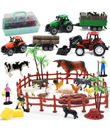 Farm Animals Figures Playset, 40 Pcs Farm Toy Tractor with Plastic Farm ... - $29.91