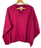 OU Sooners Sweater Size Medium Mens Red Pullover Knit V Neck All Cotton ... - £36.84 GBP