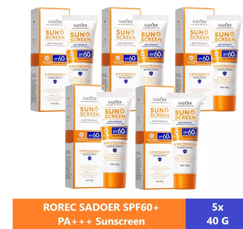 5 X Rorec Sadoer SPF60+ PA+++ Sunscreen Cream Anti-Sweat Non-Greasy DHL ... - $58.90