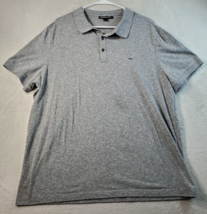 Michael Kors Polo Shirt Mens Size XL Gray Knit Cotton Short Sleeve Logo Collared - £14.05 GBP