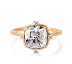 3CT Cushion Cut Lab Created Diamond Women Engagement Ring 14K Yellow Gol... - $89.17