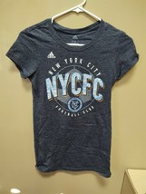 New Adidas MLS New York FC Navy Short Sleeve Shirt Ladies Sz Small B227W - $14.25