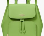 Kate Spade Kristi Medium Flap Backpack Turtle Green Leather KA695 NWT $3... - £100.98 GBP