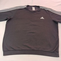 Adidas GK9106 Men's 3-Stripes Black Cotton Blend Pullover Sweatshirt Size 2XL image 8